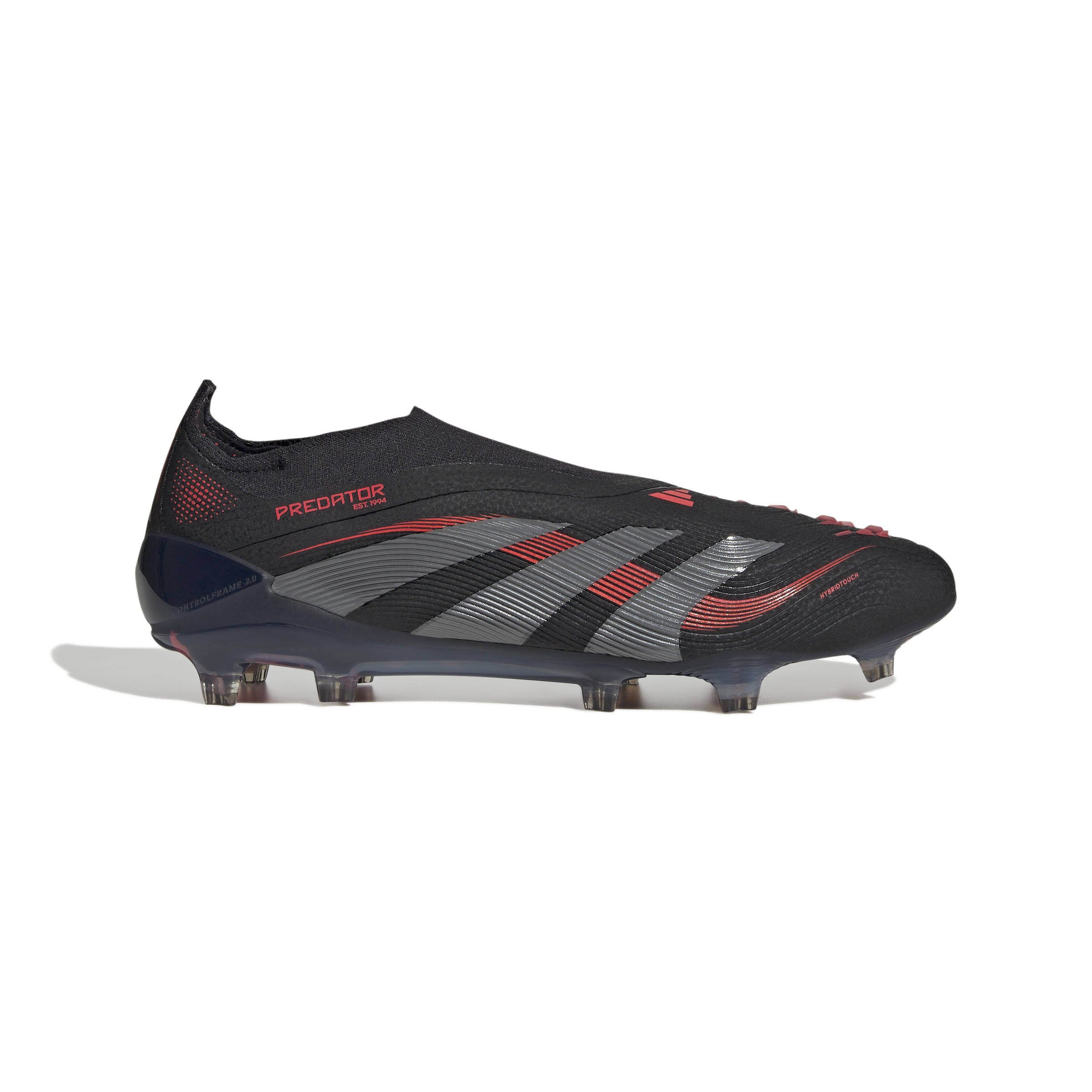 adidas Predator Elite Veterloze Gras Voetbalschoenen (FG) Zwart Grijs Rood