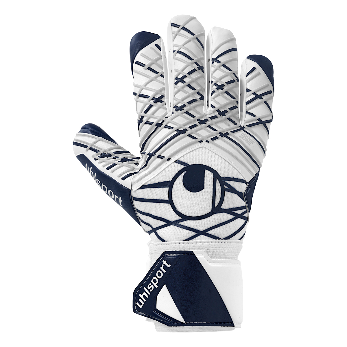 Uhlsport Supersoft HN Keepershandschoenen Wit Donkerblauw Grijs