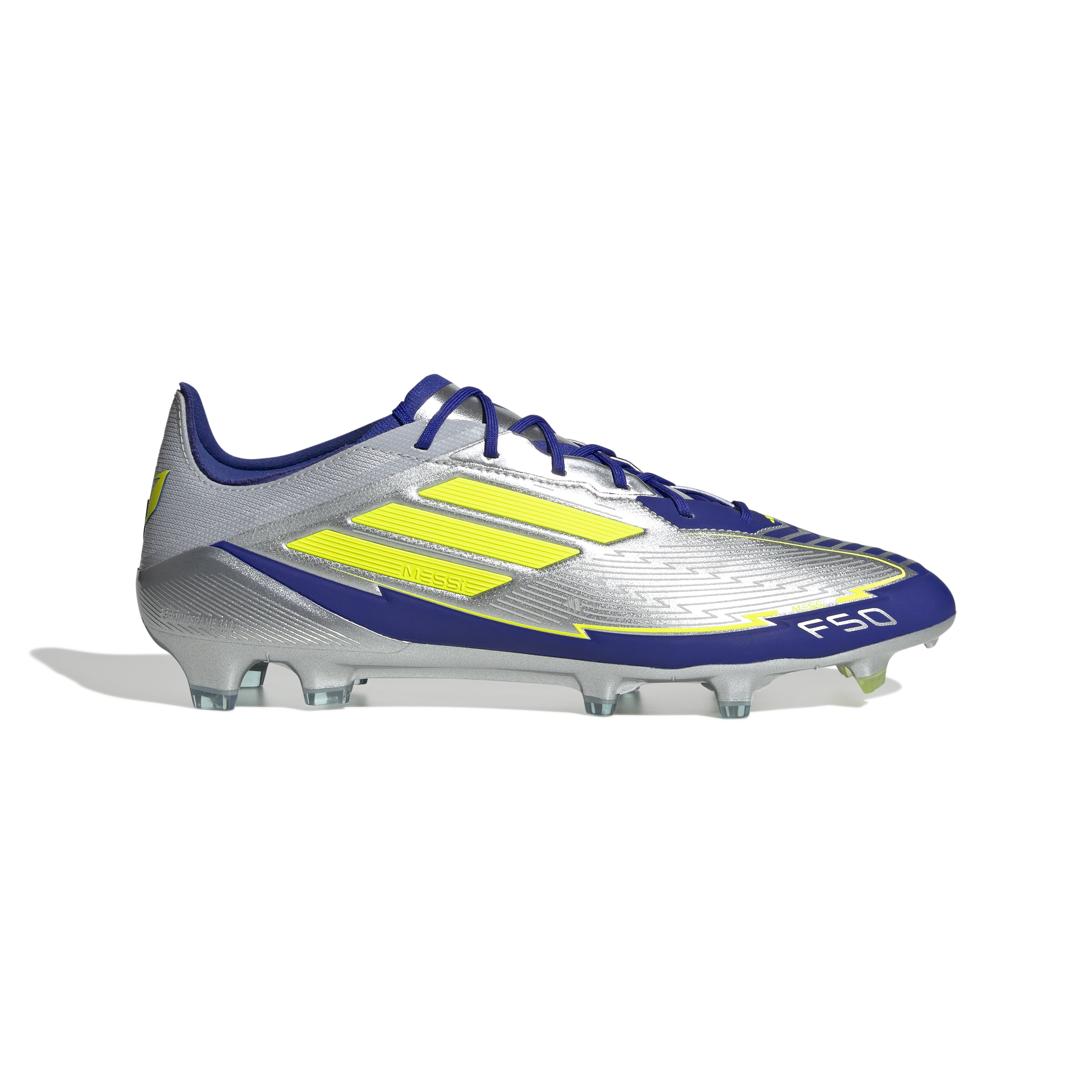 adidas F50 Messi Elite Gras Voetbalschoenen (FG) Zilver Donkerblauw Geel