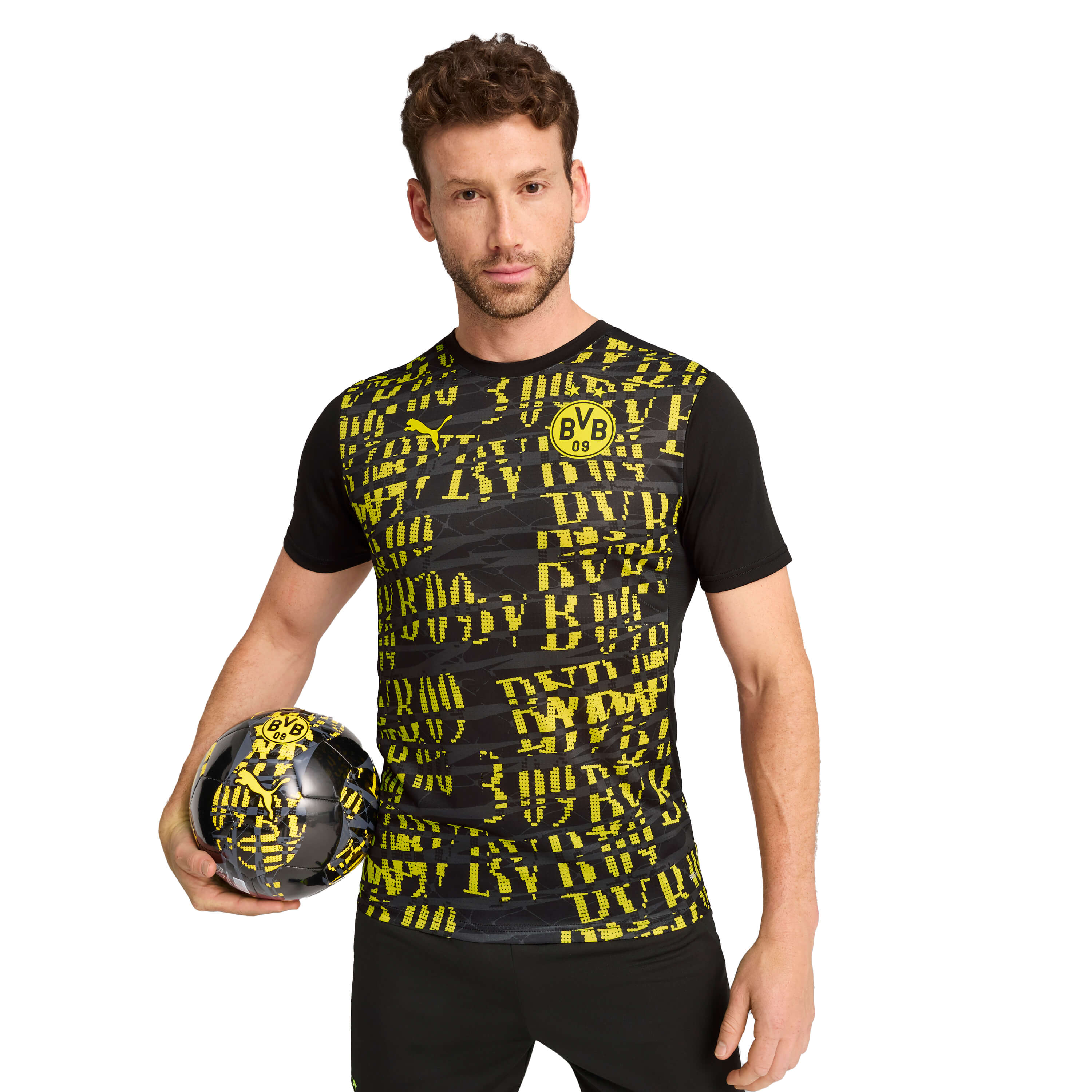 PUMA Borussia Dortmund Pre-Match Trainingsshirt 2024-2025 Zwart Geel