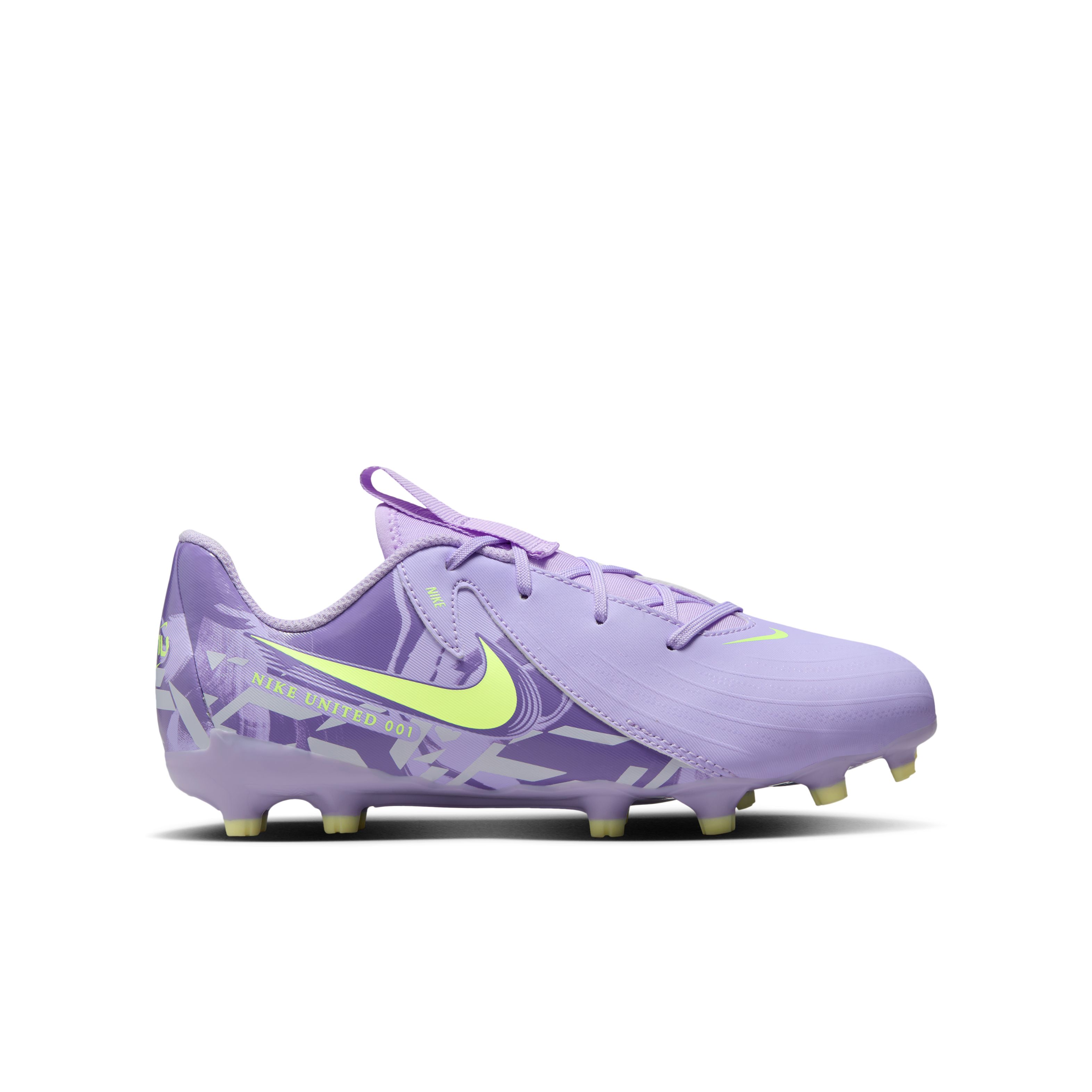 Nike Phantom GX II Academy Gras / Kunstgras Voetbalschoenen (MG) Kids Lichtpaars Lichtgeel