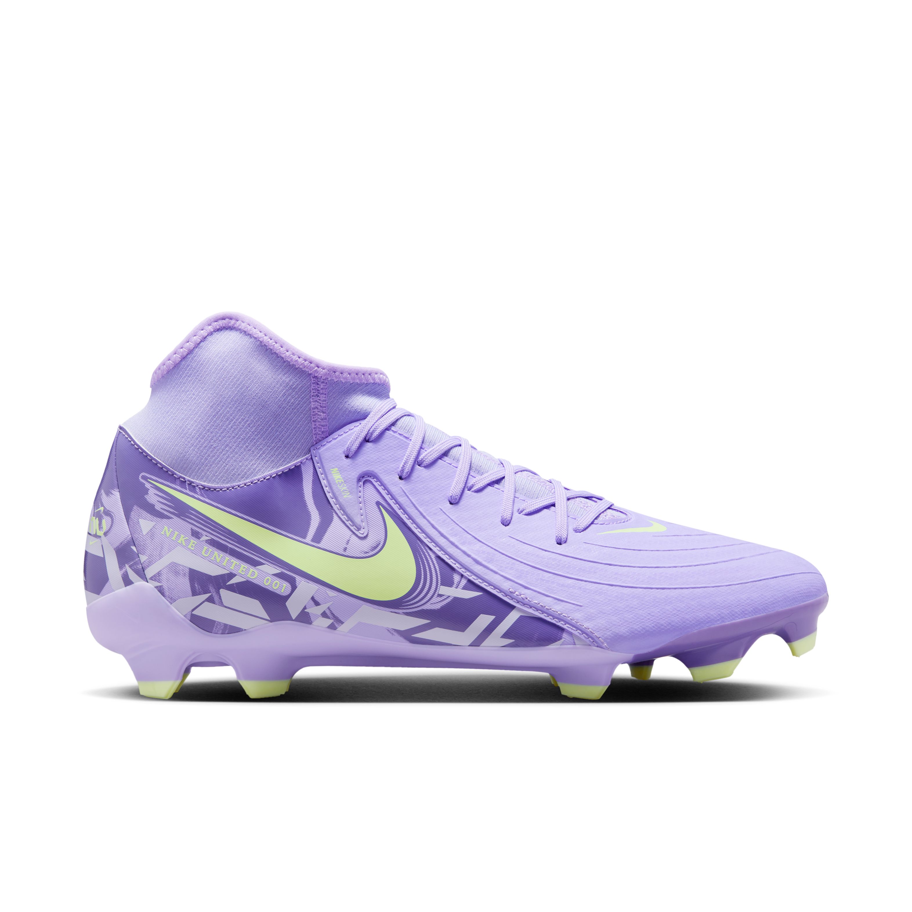 Nike Phantom Luna II Academy Gras / Kunstgras Voetbalschoenen (MG) Lichtpaars Lichtgeel