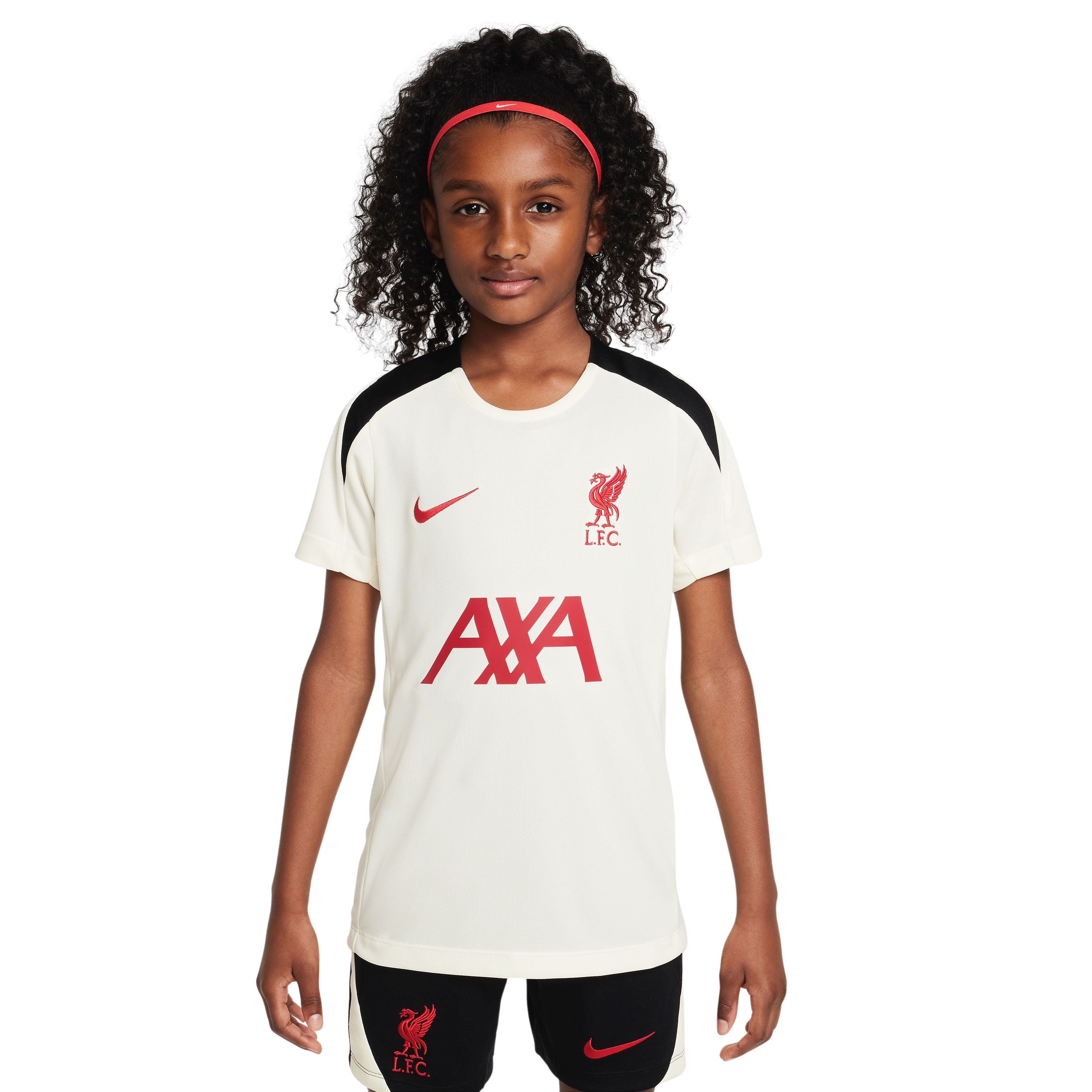 Nike Liverpool Strike Trainingsshirt 2024-2025 Kids Gebroken Wit Zwart Rood