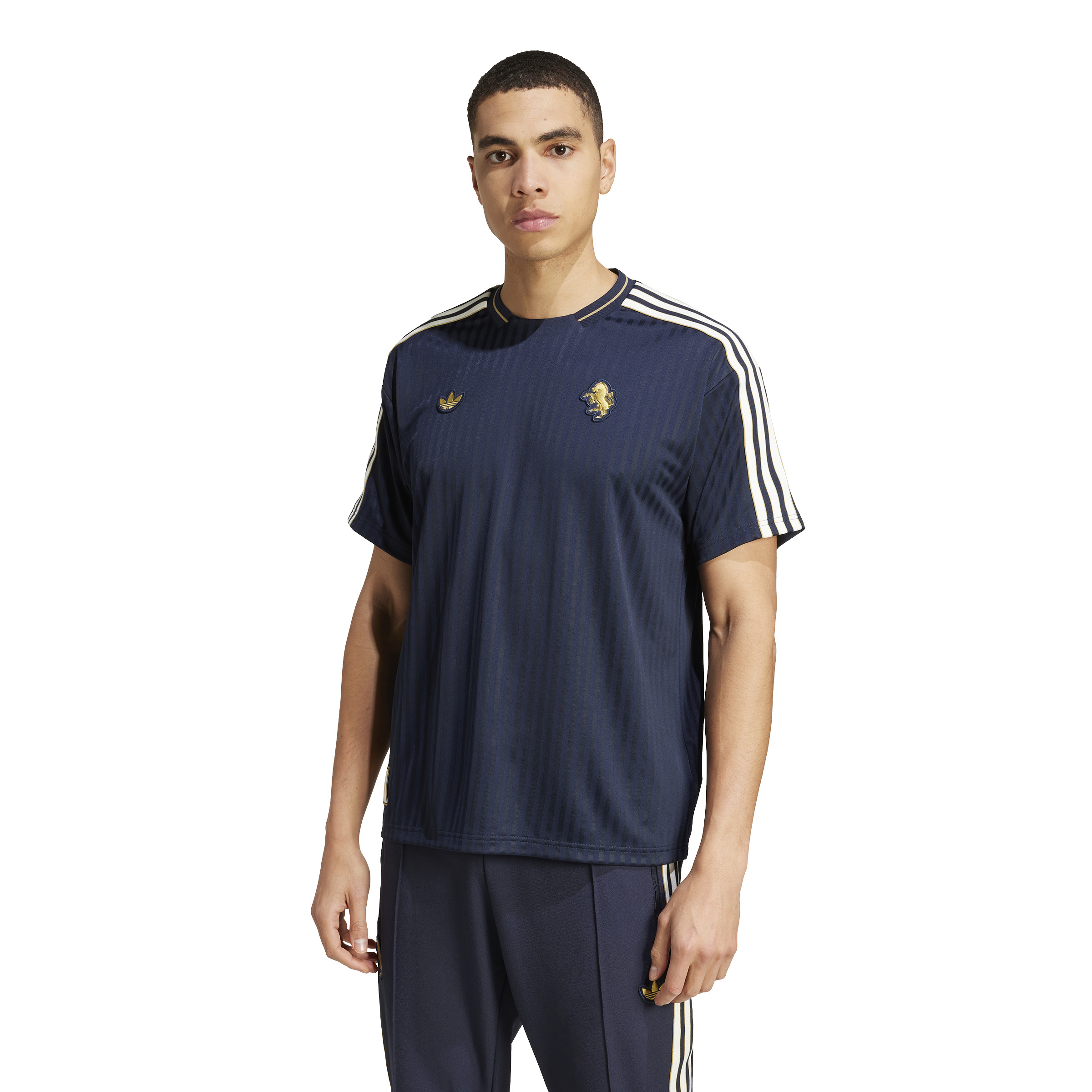 adidas Juventus Icon T-Shirt 2024-2025 Donkerblauw Wit Goud