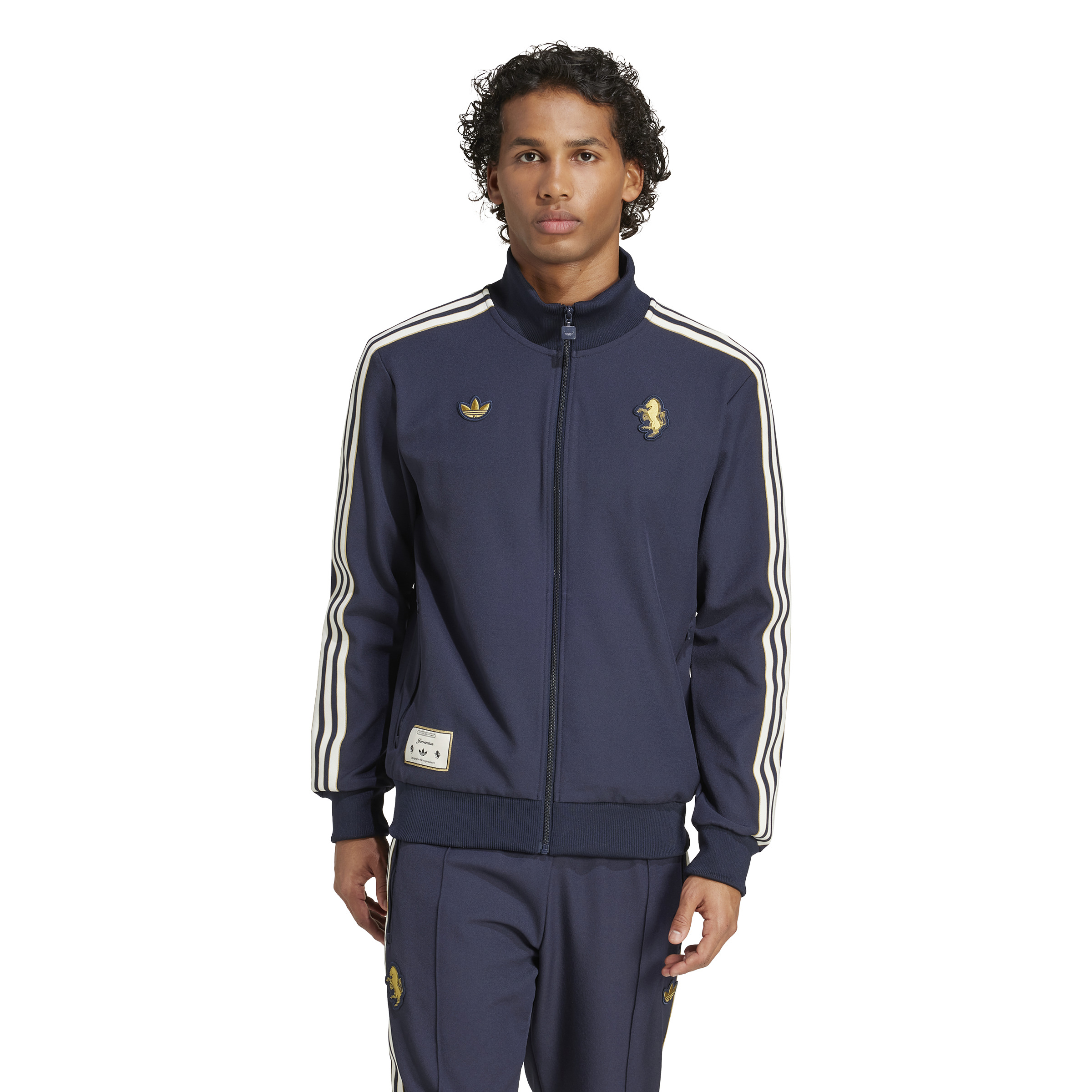 adidas Juventus Icon Trainingsjack 2024-2025 Donkerblauw Wit Goud