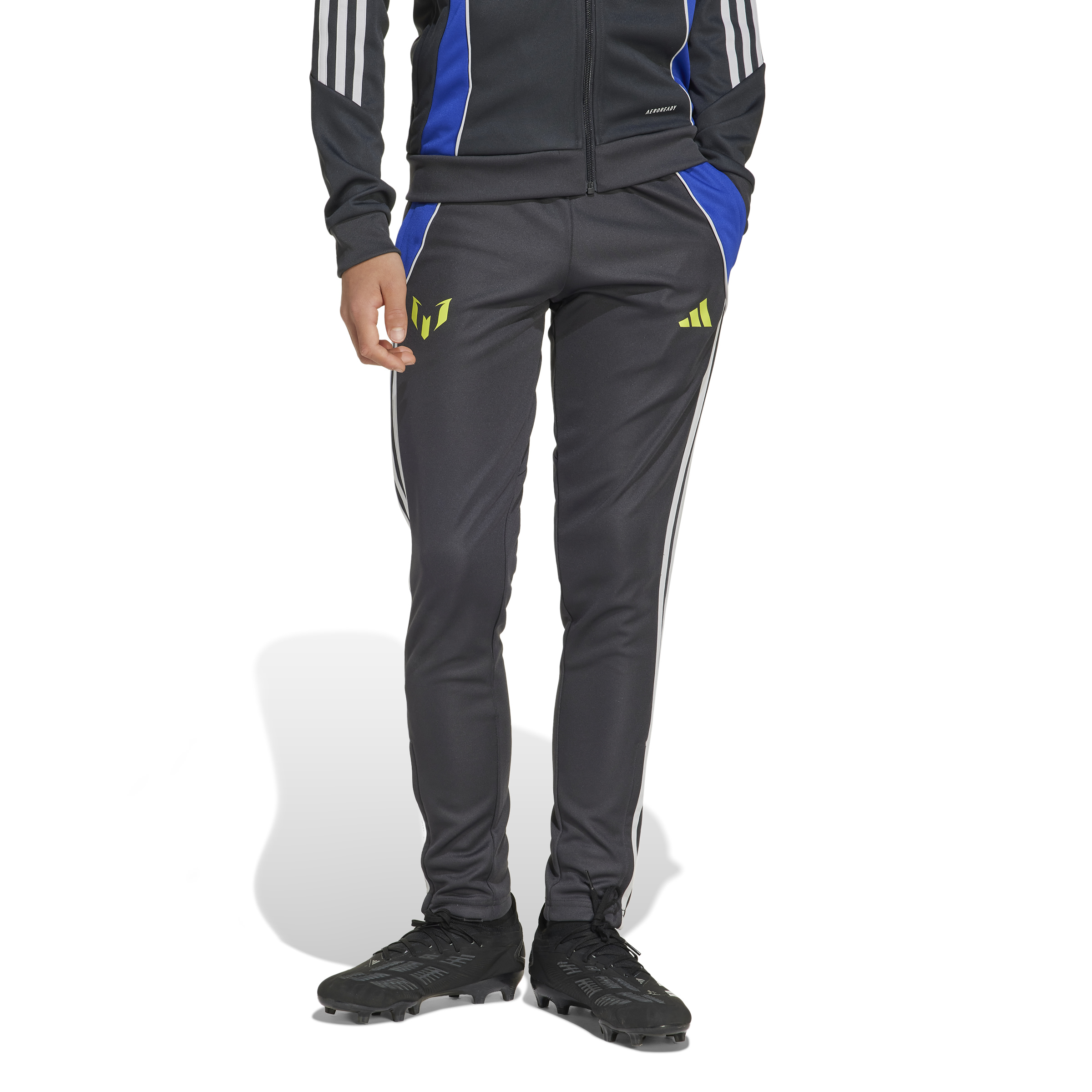 adidas Messi Trainingsbroek Kids Donkergrijs Neongeel Blauw