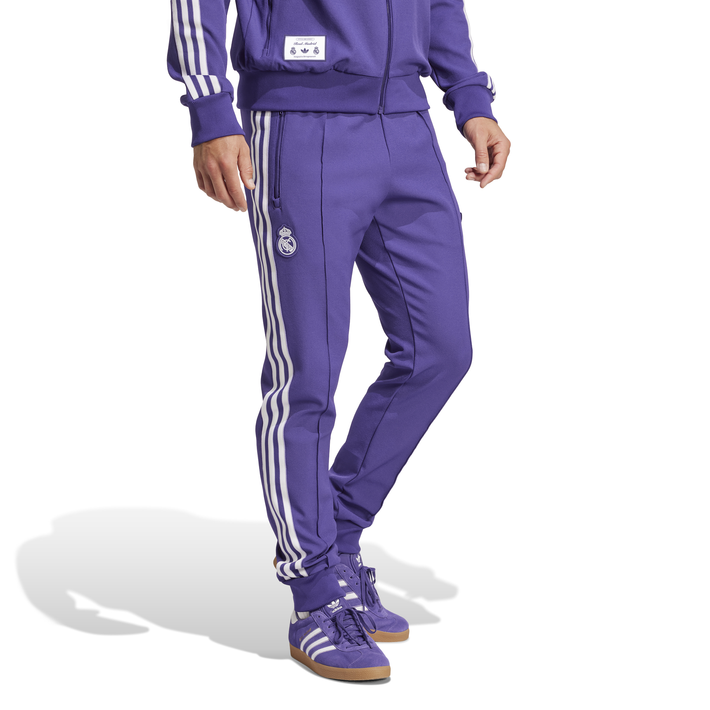 adidas Real Madrid Icon Trainingsbroek 2024-2025 Paars Wit