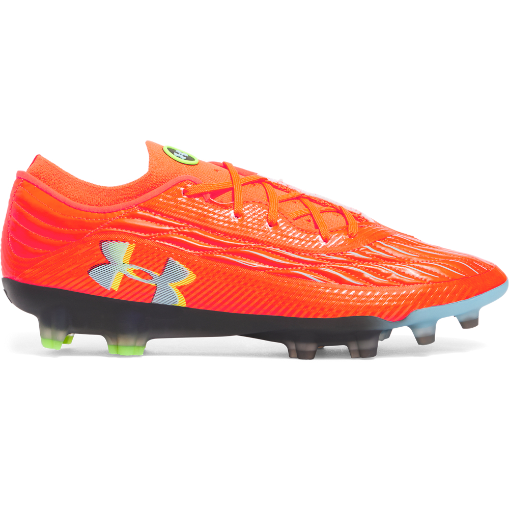 Under Armour Magnetico Elite 4.0 Gras Voetbalschoenen (FG) Oranje Grijs Neongeel