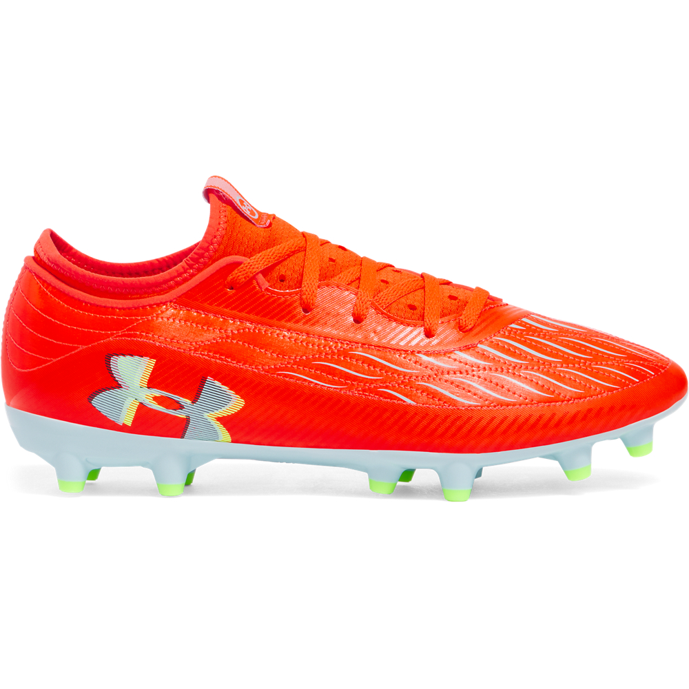 Under Armour Magnetico Select 4.0 Gras Voetbalschoenen (FG) Oranje Grijs Neongeel