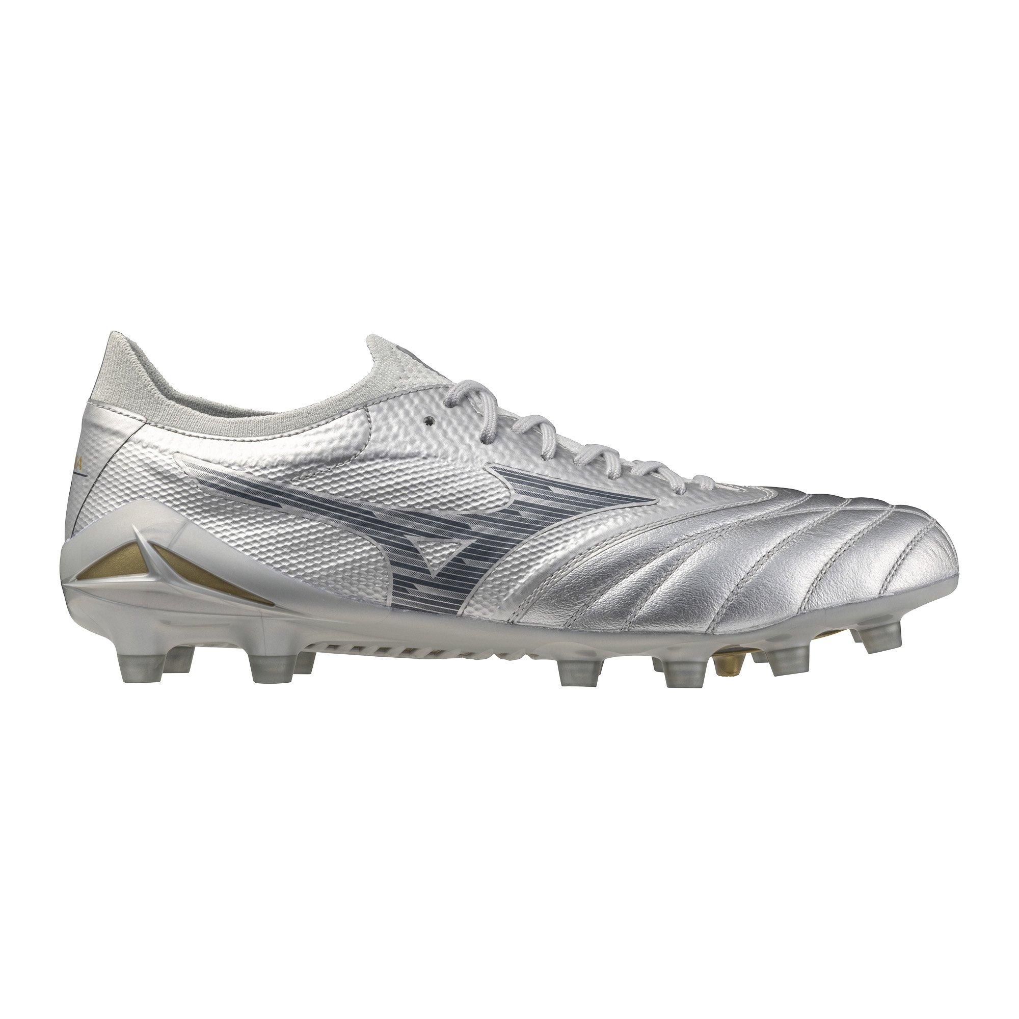 Mizuno Morelia Neo IV Beta Elite Gras Voetbalschoenen (FG) Zilver Grijs Goud