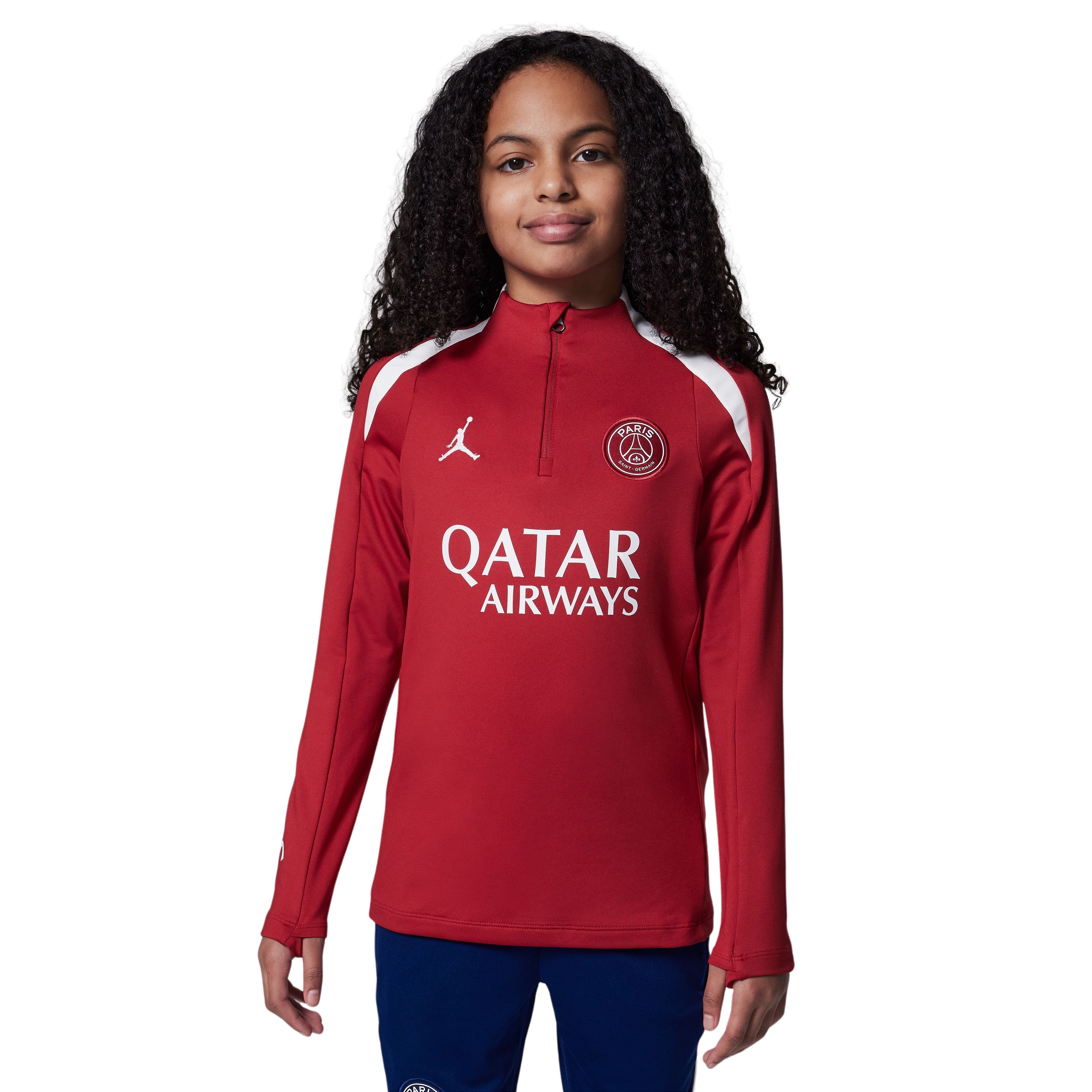 Nike Paris Saint-Germain x Jordan Strike Trainingstrui 1/4-Zip 2024-2025 Kids Rood Wit