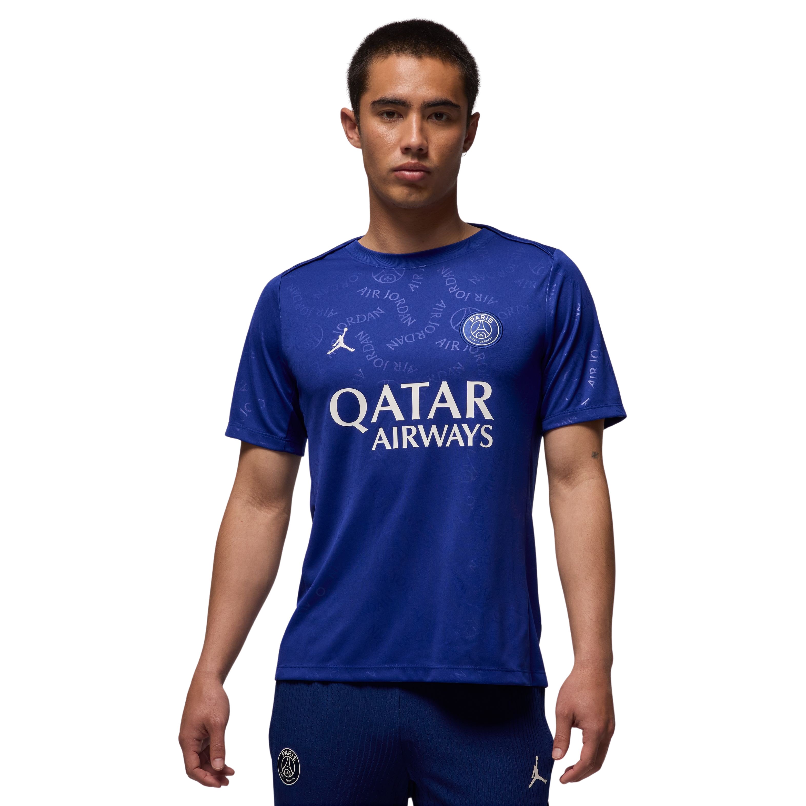 Nike Paris Saint-Germain x Jordan Pre-Match Trainingsshirt 2024-2025 Blauw Wit