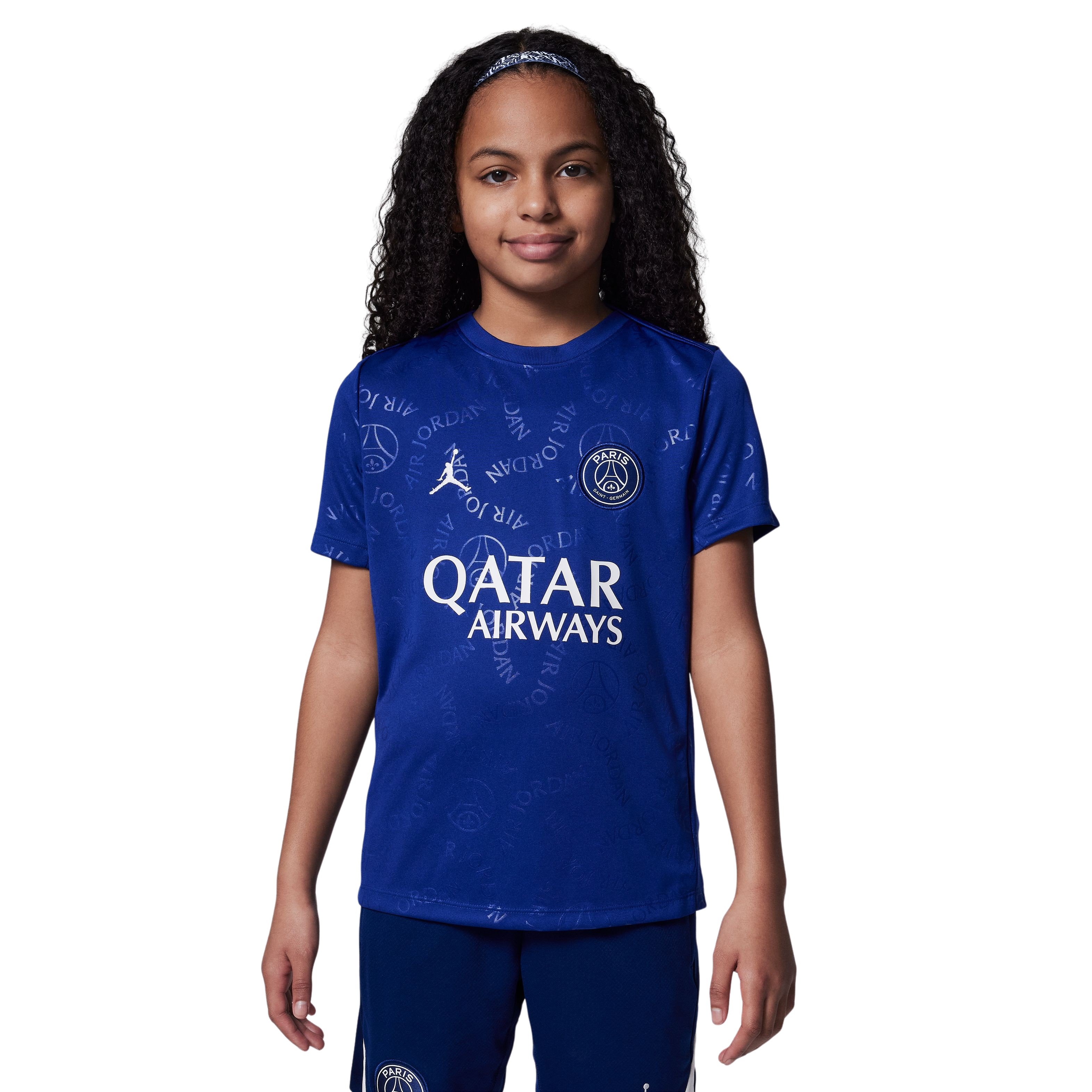 Nike Paris Saint-Germain x Jordan Pre-Match Trainingsshirt 2024-2025 Kids Blauw Wit