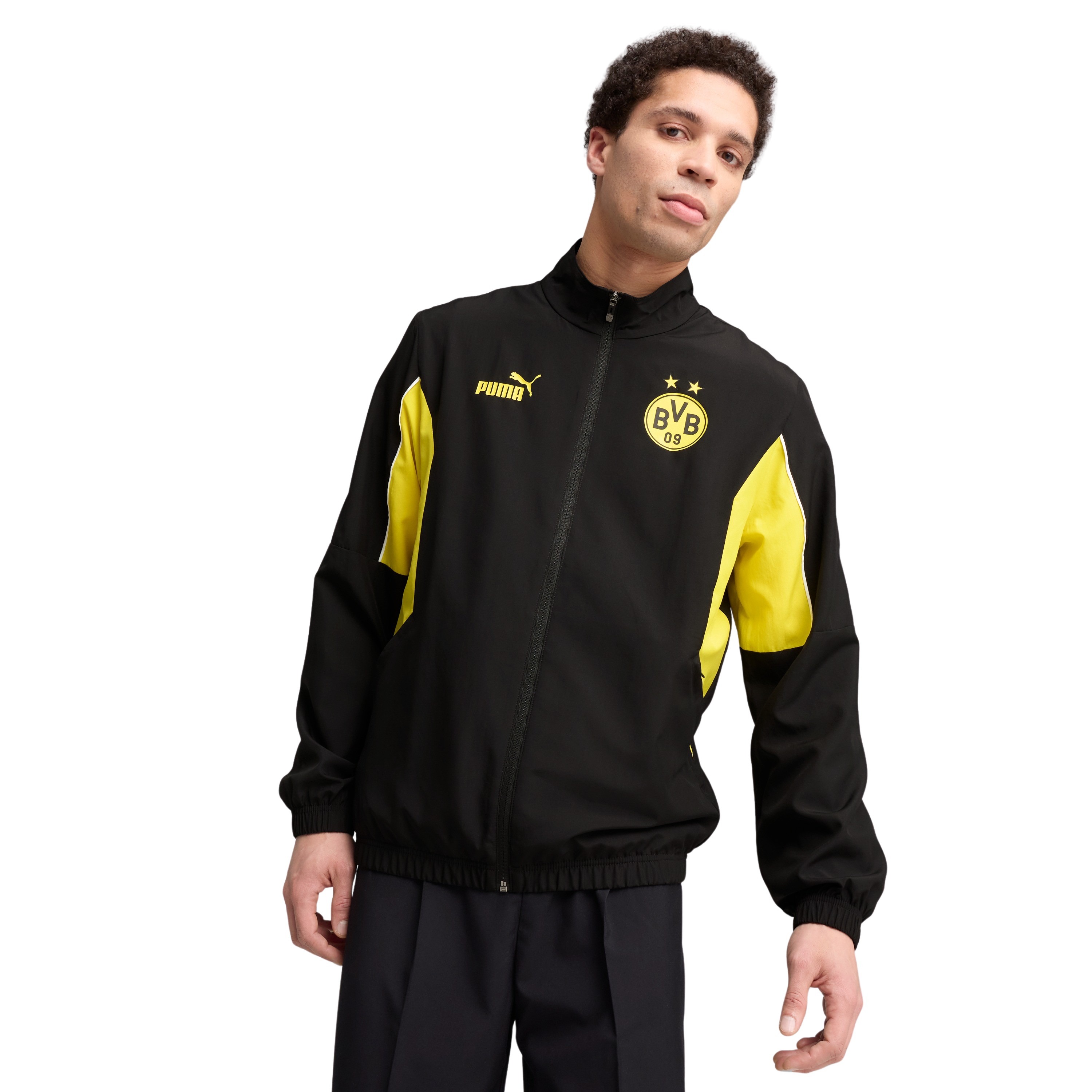 PUMA Borussia Dortmund FtblArchive Trainingsjack 2024-2025 Zwart Geel