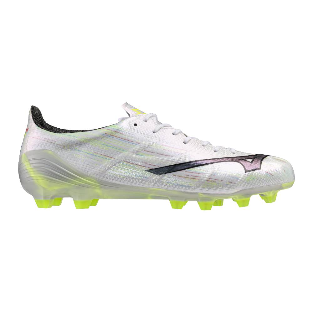 Mizuno Alpha II Japan Gras Voetbalschoenen (FG) Zilver Neongeel Zwart