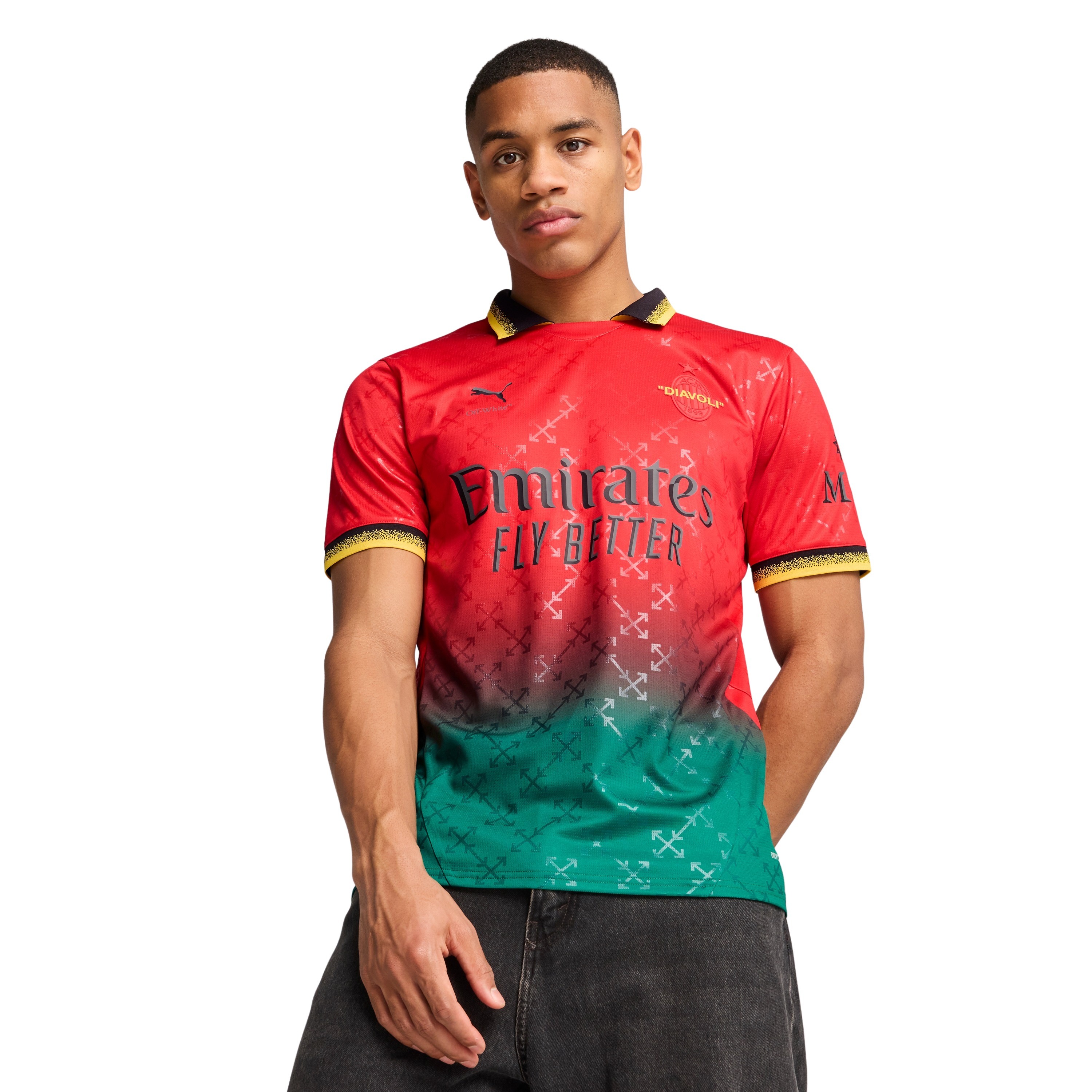 PUMA AC Milan X Off-White 4e Shirt 2024-2025 Rood