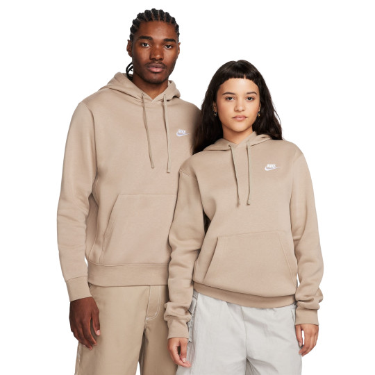 Nike Sportswear Club Fleece Hoodie Lichtbruin Wit