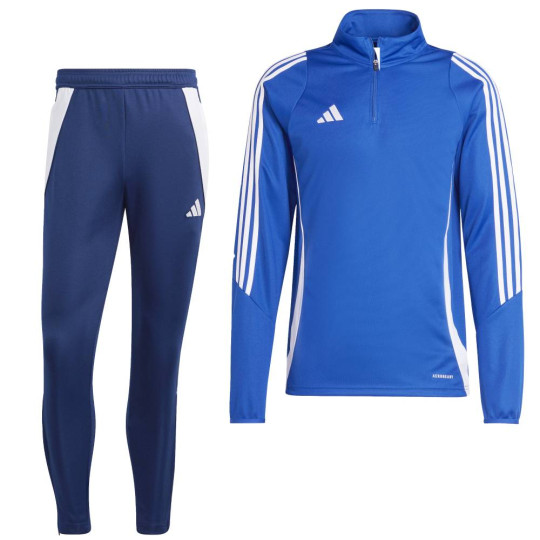 adidas Tiro 24 Trainingspak Kids Blauw Donkerblauw Wit