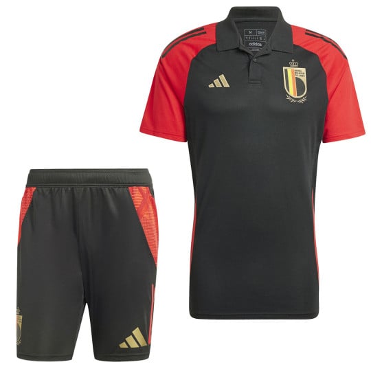 adidas België Polo Set 2024-2026 Zwart Rood Goud