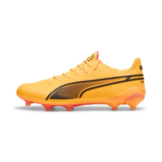 PUMA King Ultimate Gras / Kunstgras Voetbalschoenen (MG) Oranje Zwart Roze