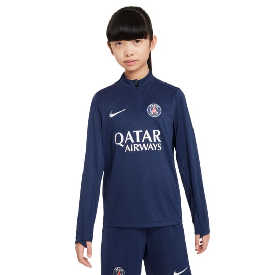 Nike Paris Saint-Germain Academy Pro Trainingstrui 1/4-Zip 2024-2025 Kids Donkerblauw Wit