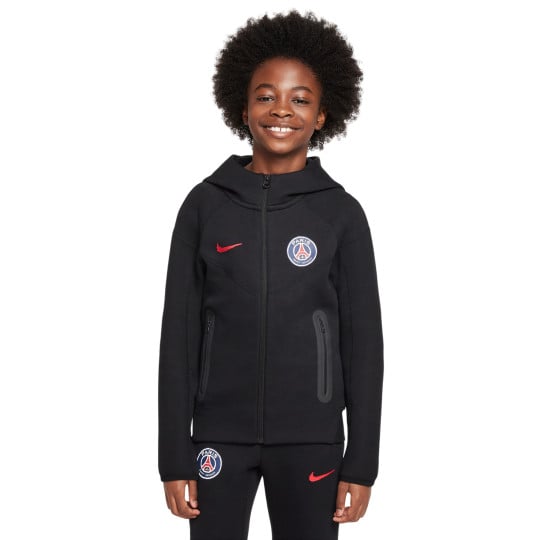 Nike Paris Saint-Germain Tech Fleece Vest 2024-2025 Kids Zwart Antraciet Rood