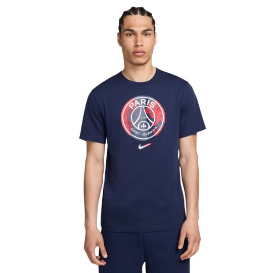 Nike Paris Saint-Germain Crest T-Shirt 2024-2025 Donkerblauw Rood Wit