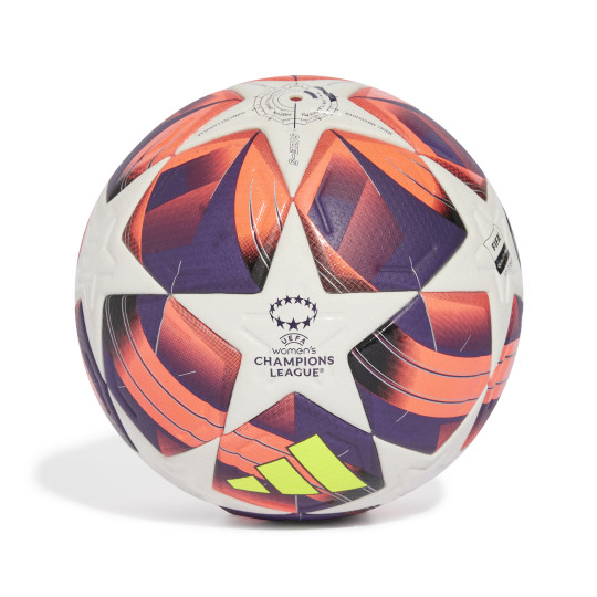 adidas Womens UEFA Champions League Pro Voetbal Maat 5 2024-2025 Oranje Zilver Geel