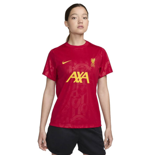 Nike Liverpool Pre-Match Maillot d'Entraînement 2024-2025 Femmes Rouge Jaune