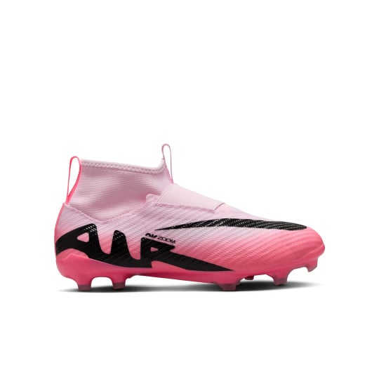 Nike Zoom Mercurial Superfly 9 Pro Gazon Naturel Chaussures de Foot (FG) Enfants Rose Clair Rose Vif Noir