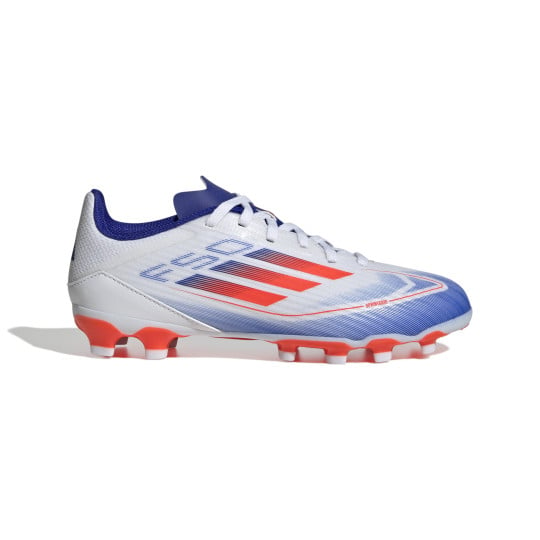 adidas F50 League Gazon Naturel Gazon Artificiel Chaussures de Foot (MG) Enfants Blanc Rouge Bleu