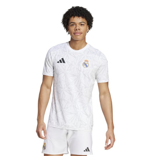 adidas Real Madrid Pre-Match Trainingsshirt 2024-2025 Wit Grijs