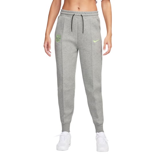 Nike FC Barcelona Tech Fleece Joggingbroek 2024-2025 Dames Grijs Lichtgroen