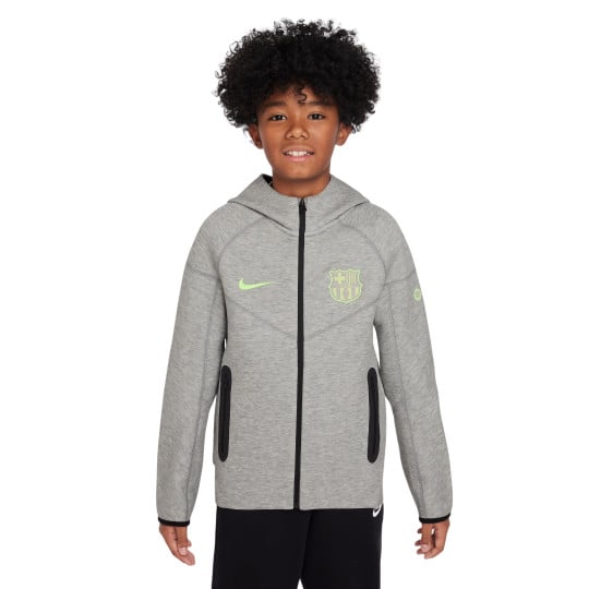 Nike FC Barcelona Tech Fleece Vest 2024-2025 Kids Grijs Lichtgroen