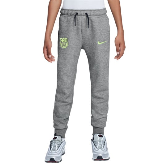 Nike FC Barcelona Tech Fleece Joggingbroek 2024-2025 Kids Grijs Lichtgroen