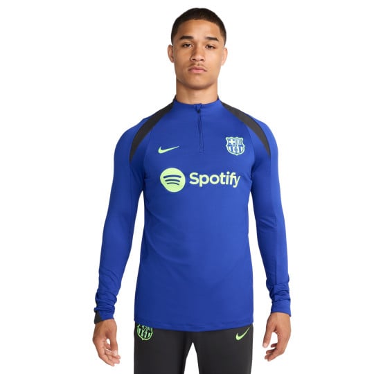 Nike FC Barcelone Strike Haut d'Entraînement 1/4-Zip 2024-2025 Bleu Vert Clair