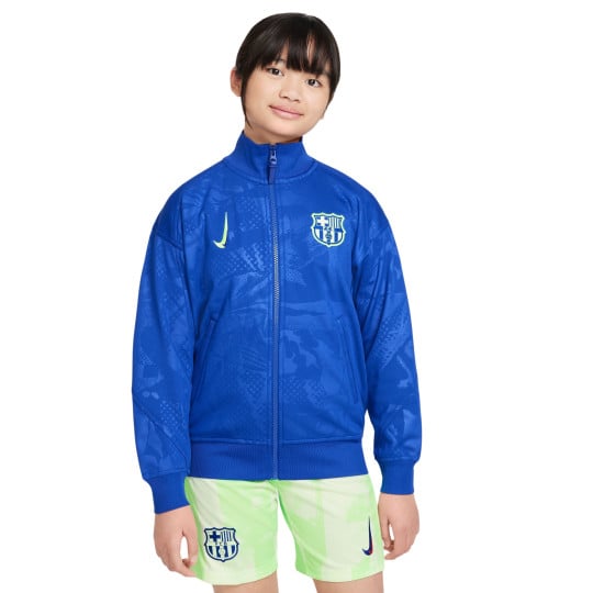 Nike FC Barcelone Anthem Veste d'Entraînement 2024-2025 Enfants Bleu Vert Clair