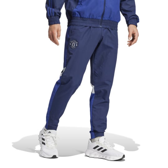 adidas Manchester United Culturewear Joggingbroek Woven 2024-2025 Donkerblauw Blauw