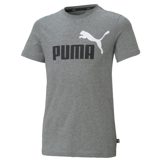 PUMA Essentials+ 2 Logo T-Shirt Kids Grijs Zwart Wit