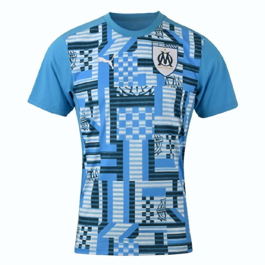 PUMA Olympique Marseille Pre-Match Trainingsshirt 2024-2025 Blauw Wit