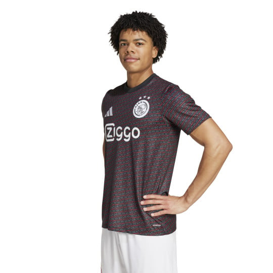 adidas Ajax Pre-Match Trainingsshirt 2024-2025 Zwart Rood Wit