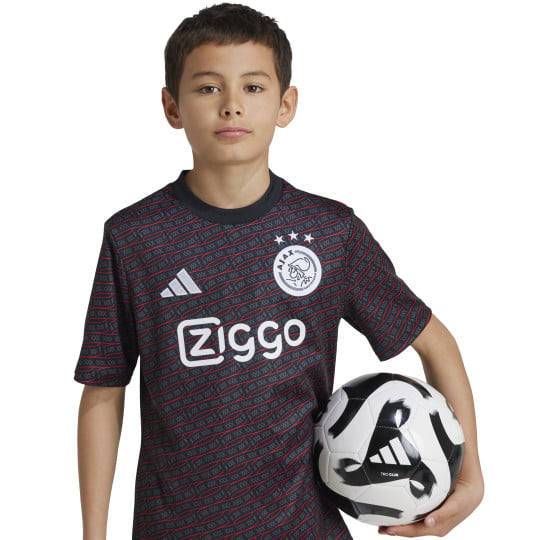 adidas Ajax Pre-Match Trainingsshirt 2024-2025 Kids Zwart Rood Wit