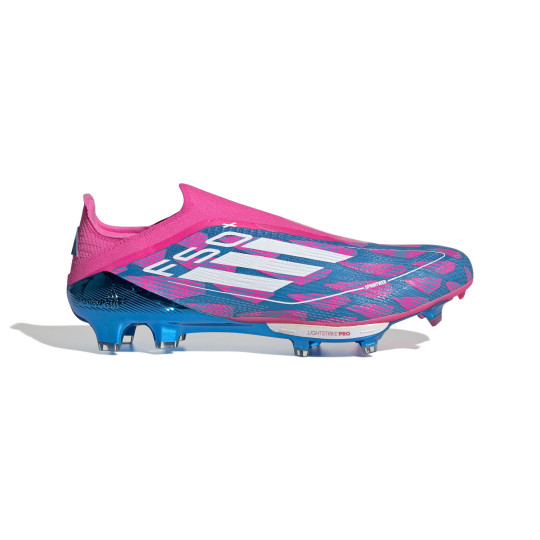 adidas F50+ Gazon Naturel Chaussures de Foot (FG) Bleu Rose Blanc