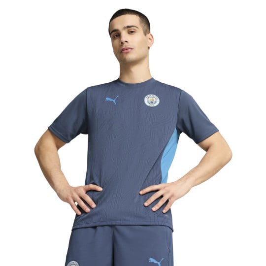 PUMA Manchester City Trainingsshirt 2024-2025 Donkerblauw Lichtblauw