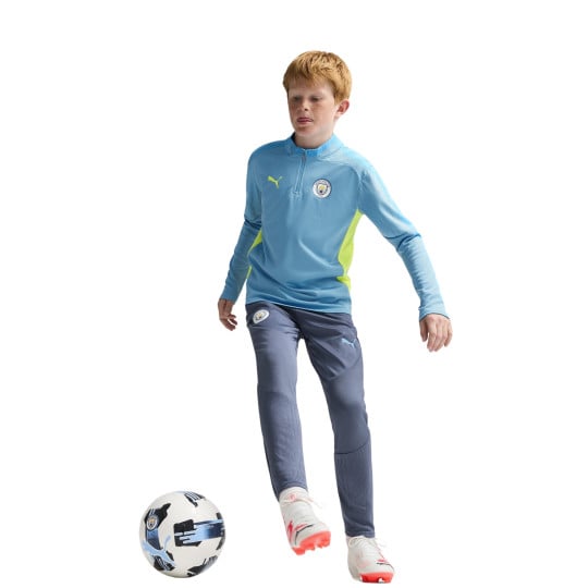 PUMA Manchester City Trainingspak 1/4-Zip 2024-2025 Kids Lichtblauw Donkerblauw