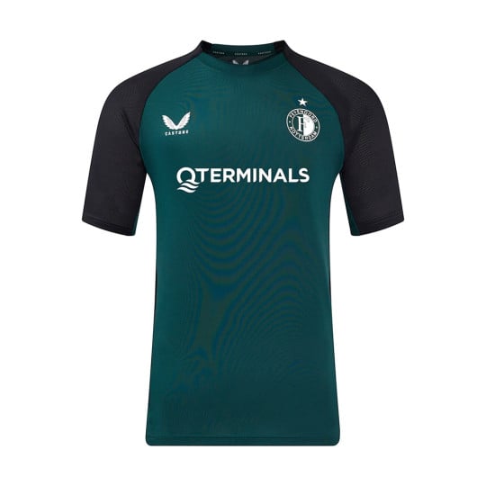 Castore Feyenoord Trainingsshirt 2024-2025 Donkergroen Zwart Wit