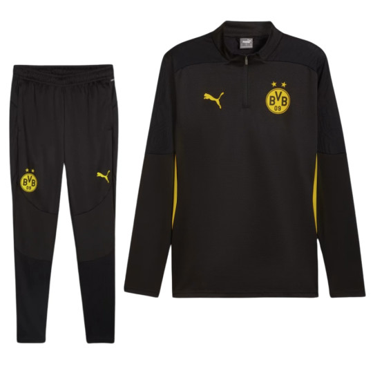PUMA Borussia Dortmund Trainingspak 1/4-Zip 2024-2025 Kids Zwart Geel