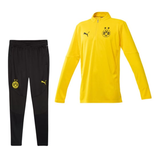 PUMA Borussia Dortmund Trainingspak 1/4-Zip 2024-2025 Kids Geel Zwart