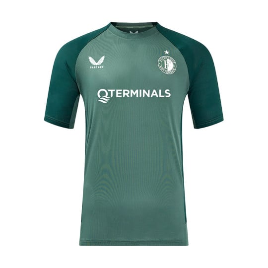 Chemise d'entraînement Castore Feyenoord 2024-2025 Vert Foncé Vert Blanc