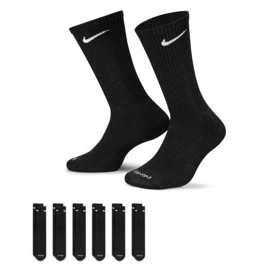 Chaussettes de sport rembourrées Nike Everyday Plus, lot de 6, noir et blanc